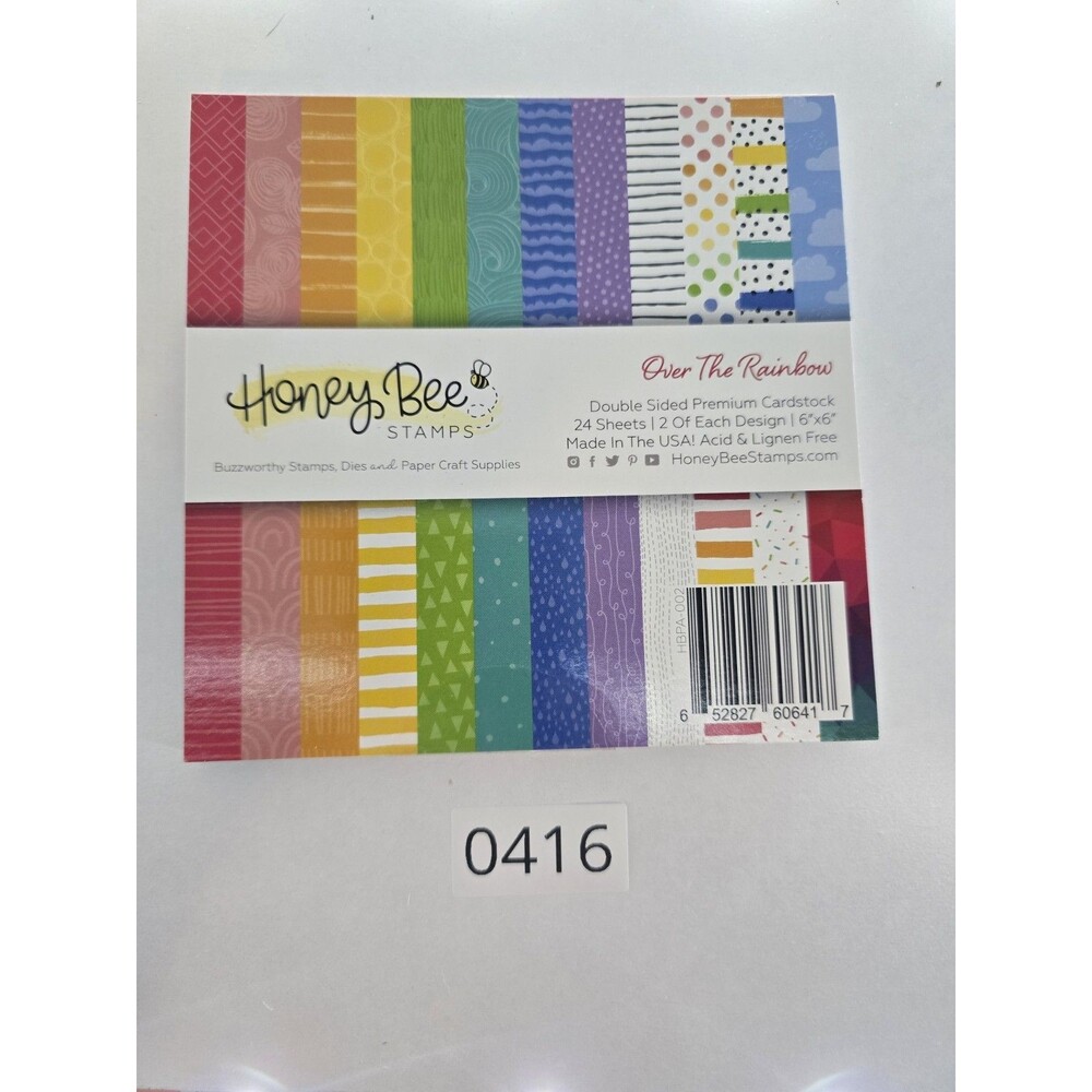 Honey Bee Stamps Over The Rainbow 6x6 Paper Pad 24 Sheets Double Sided NEW